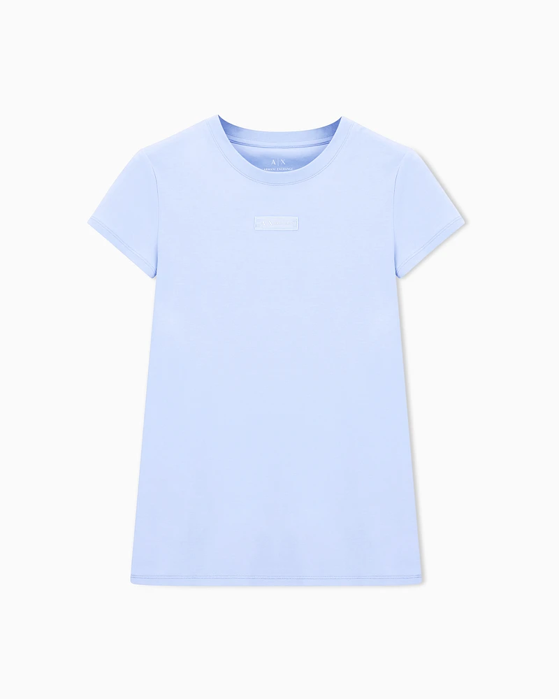 Armani Exchange - Slim Fit T-Shirts, Woman, Light Blue, Size: