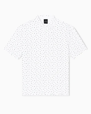 Armani Exchange - Regular fit polo shirt with lettering pattern, Man, White, Size: