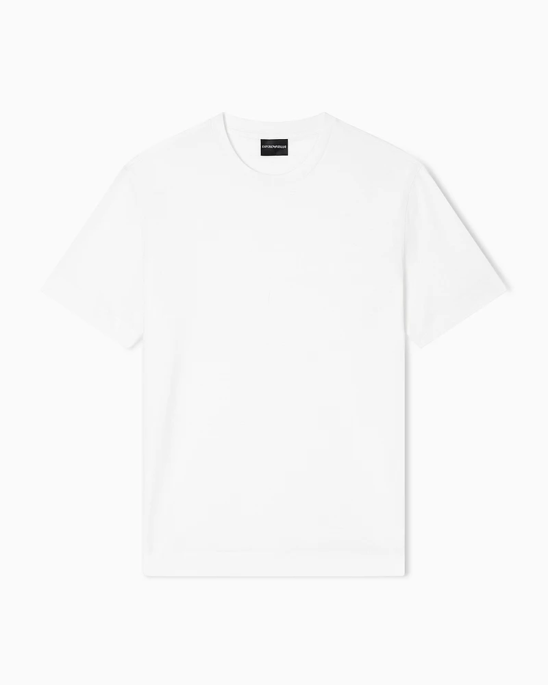 Emporio Armani - ASV jersey T-shirt with intarsia logo, Man, White, Size: