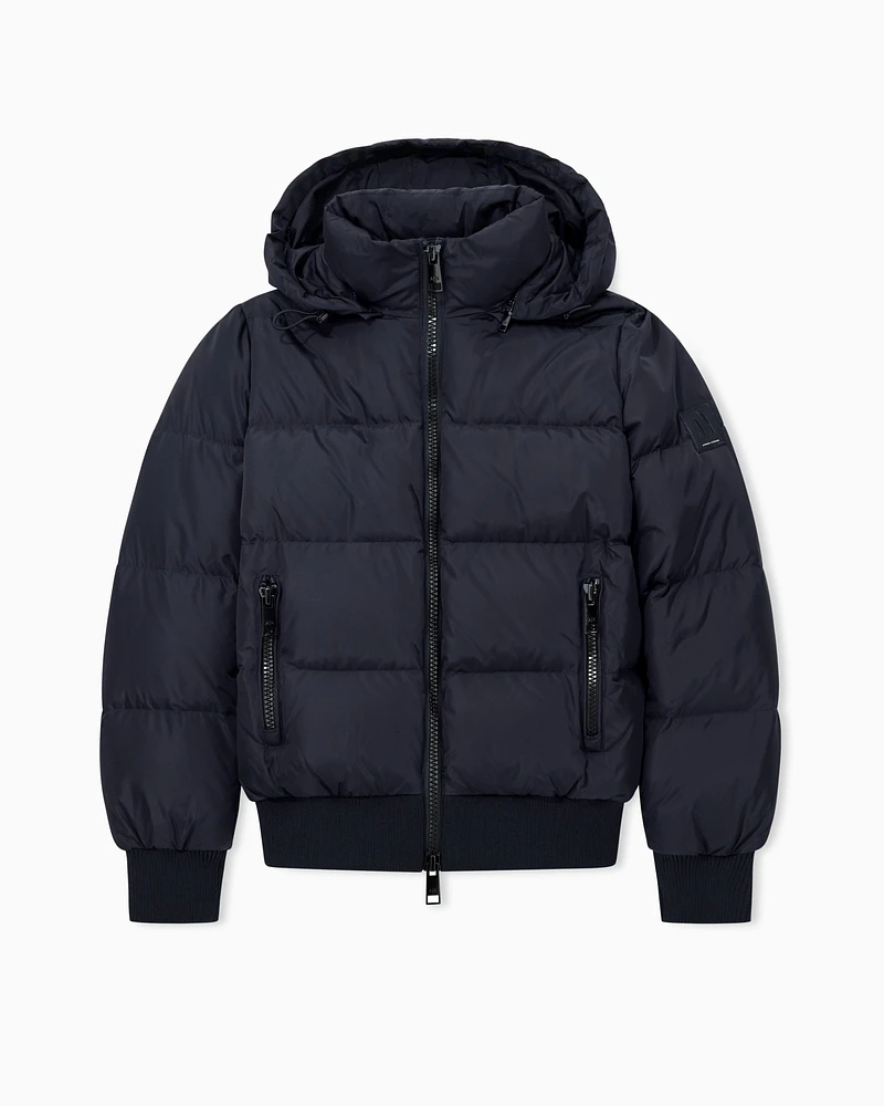 Armani Exchange - Quilted hooded down jacket, Woman, Black, Size: