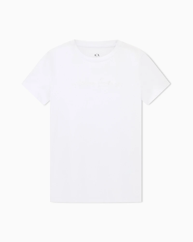 Armani Exchange - Regular fit jersey t-shirt, Woman, White, Size:
