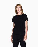 Armani Exchange - Boyfriend T-shirt with Icon logo, Woman, Black, Size: