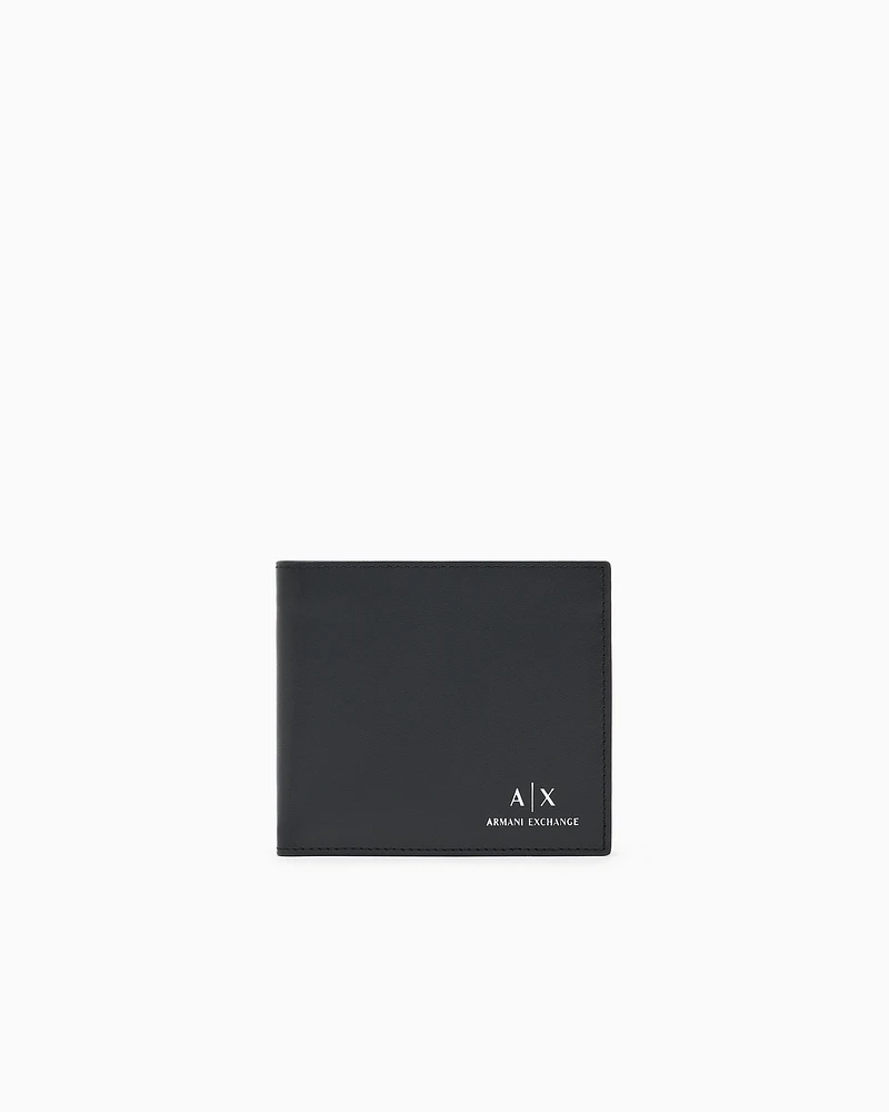 Armani Exchange - Leather Bifold Wallet, Man, Black, Size: TU