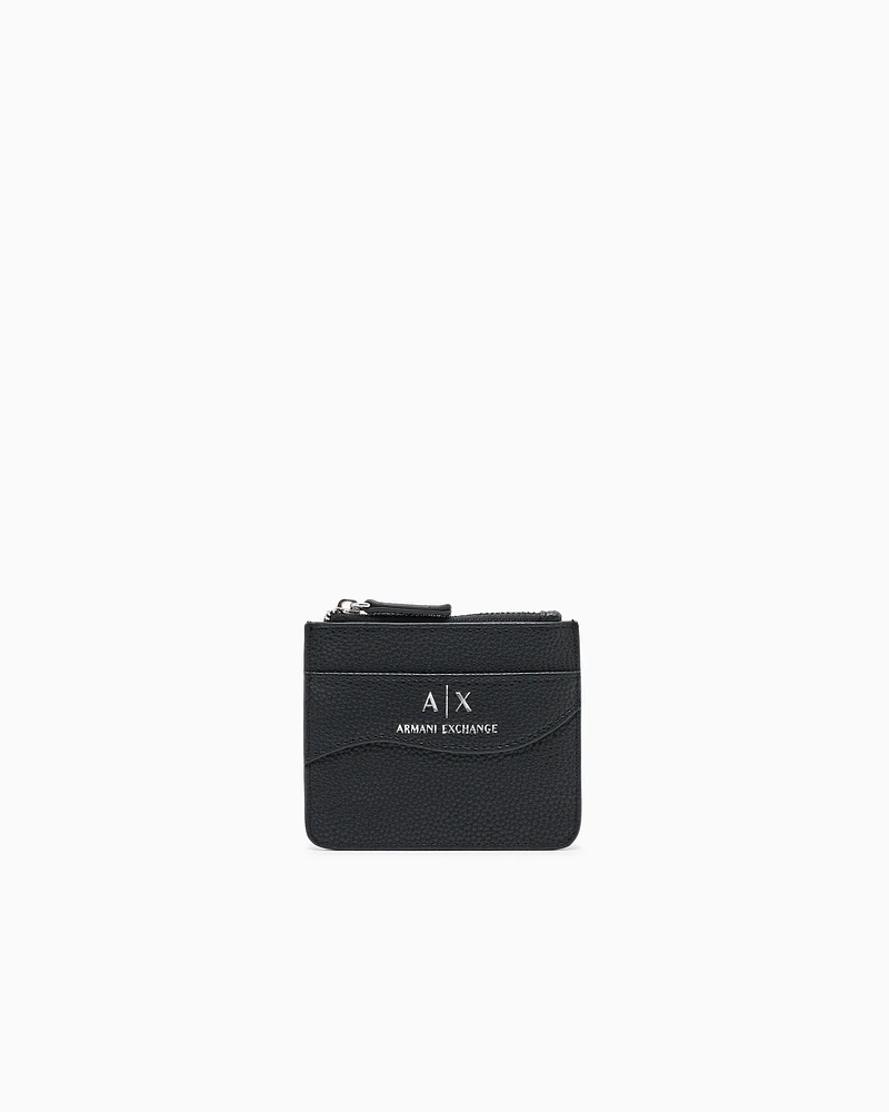 Armani Exchange - Card holder with zipped pocket, Woman, Black, Size: TU