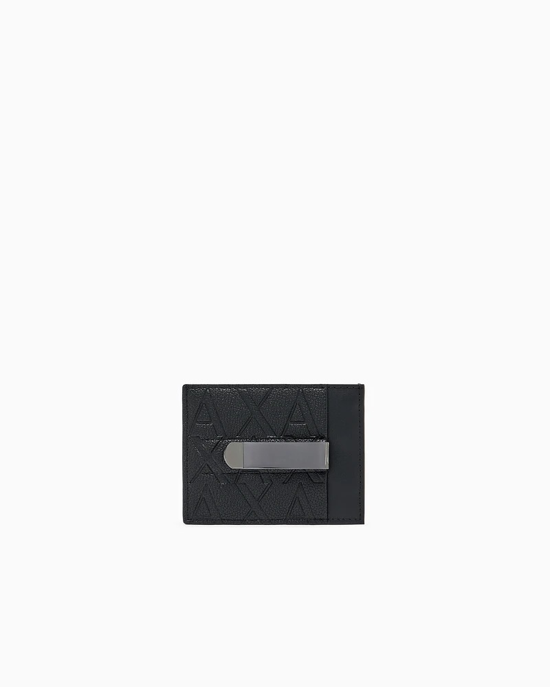 Armani Exchange - ASV Card Holder with Money Clip, Man, Black, Size: TU
