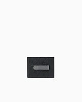 Armani Exchange - ASV Card Holder with Money Clip, Man, Black, Size: TU