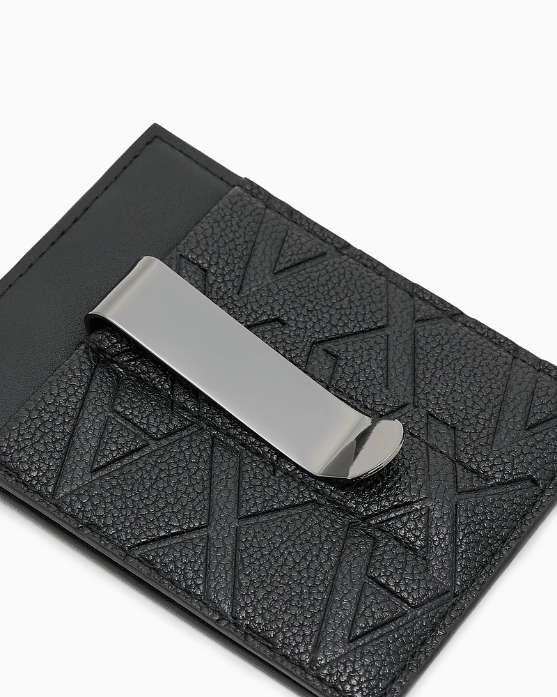 Armani Exchange - ASV Card Holder with Money Clip, Man, Black, Size: TU