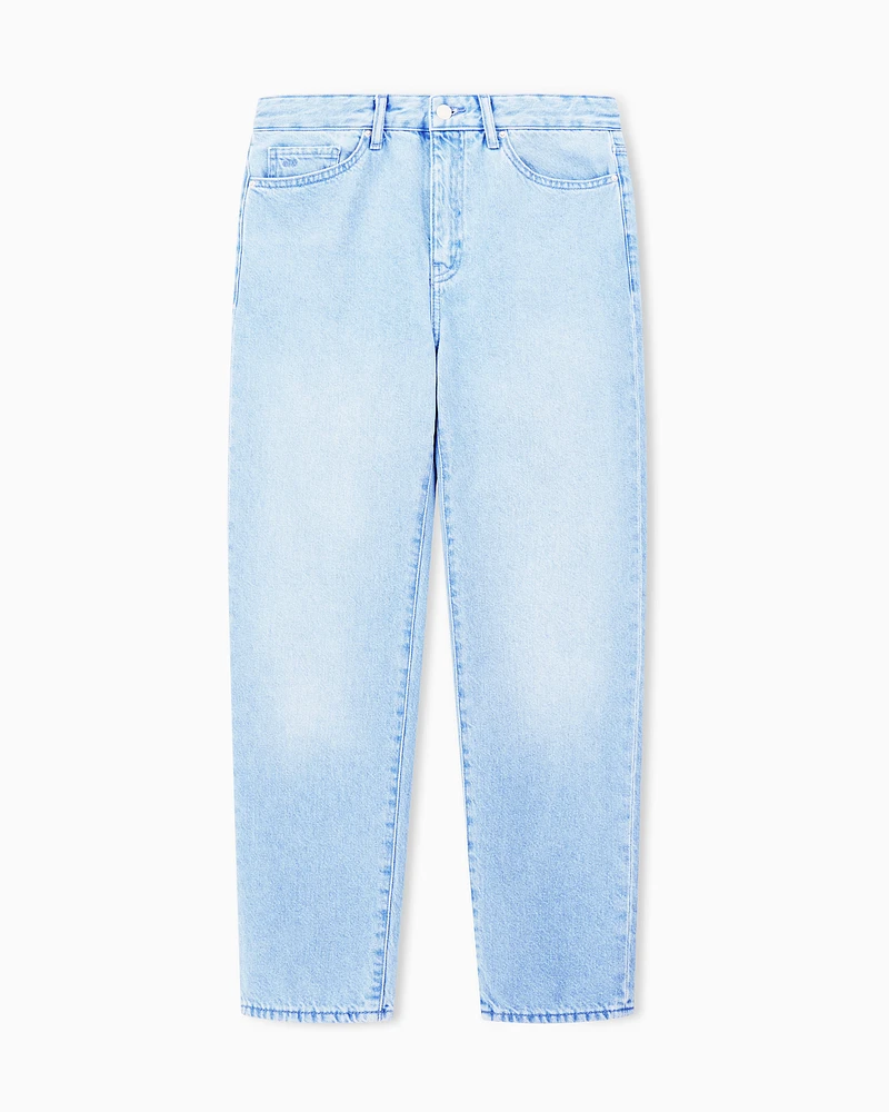 Armani Exchange - Rigid denim boyfriend jeans, Woman, Blue, Size: