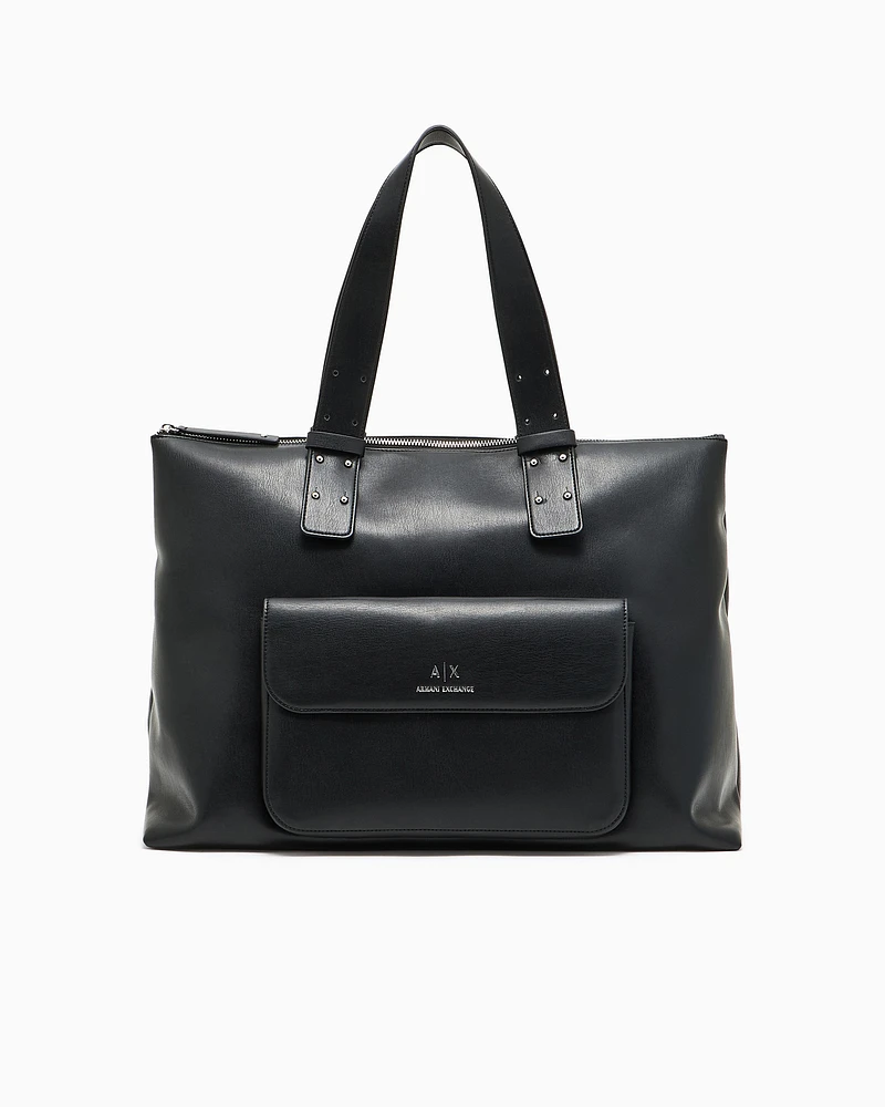 Armani Exchange - Handbag with external pocket, Woman, Black, Size: TU