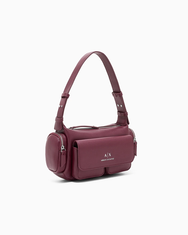 Armani Exchange - Large shoulder bag with side pockets, Woman, Burgundy, Size: TU