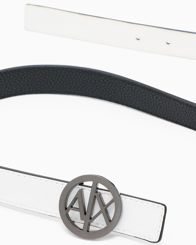 Armani Exchange - Logo buckle belt, Woman, Black, Size: