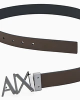 Armani Exchange - Double-sided leather belt, Man, Black, Size: