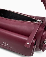 Armani Exchange - Large shoulder bag with side pockets, Woman, Burgundy, Size: TU