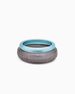 Emporio Armani - Set of 2 knurled bangles, Woman, Grey, Size: TU