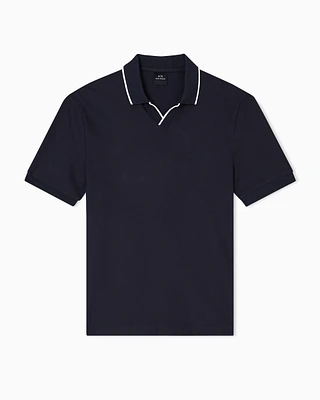 Armani Exchange - Polo shirt with contrasting profiles, Man, Navy Blue, Size: