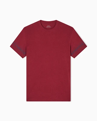 Armani Exchange - Regular fit T-shirt with printed sleeves, Man, Burgundy, Size: