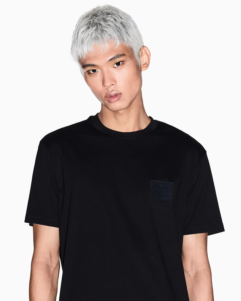 Armani Exchange - Regular fit T-shirt with patch, Man, Black, Size: