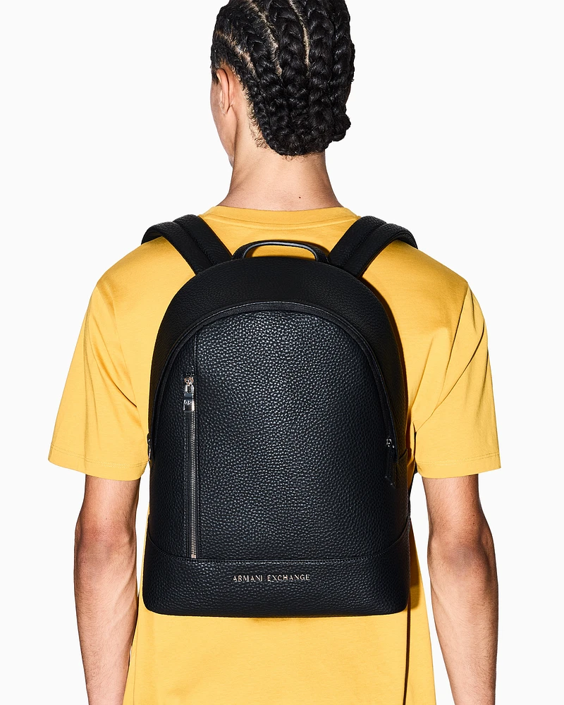 Armani Exchange - Coated fabric backpack, Man, Black, Size: TU