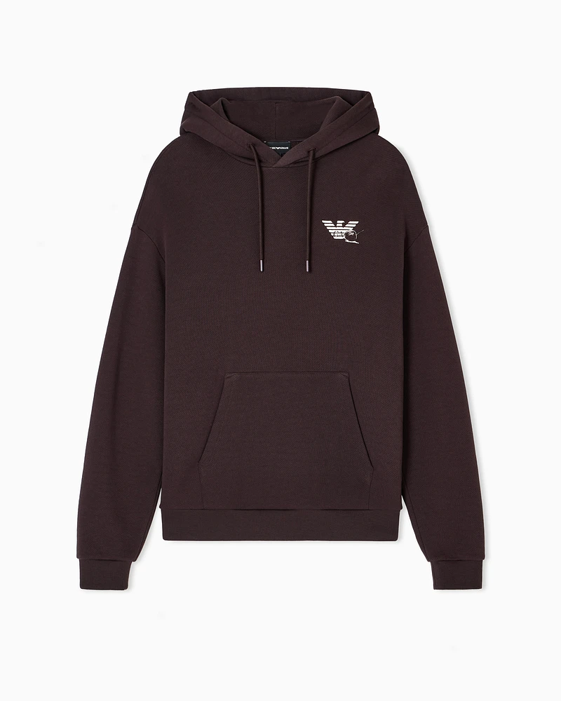 Emporio Armani - ASV jersey twill sweatshirt with a playing cards print, Man, Brown, Size:
