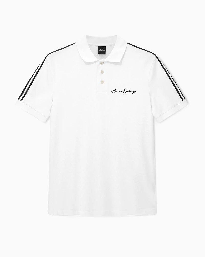 Armani Exchange - Regular fit polo shirt with Signature Logo, Man, White, Size: