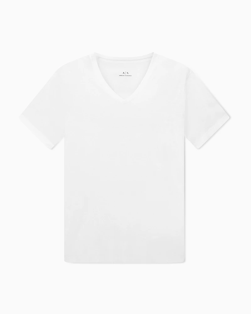 Armani Exchange - Slim fit T-shirt Pima cotton jersey, Man, White, Size: