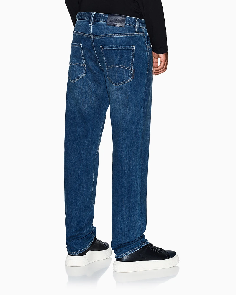 Armani Exchange - Straight Jeans, Man, Blue, Size: