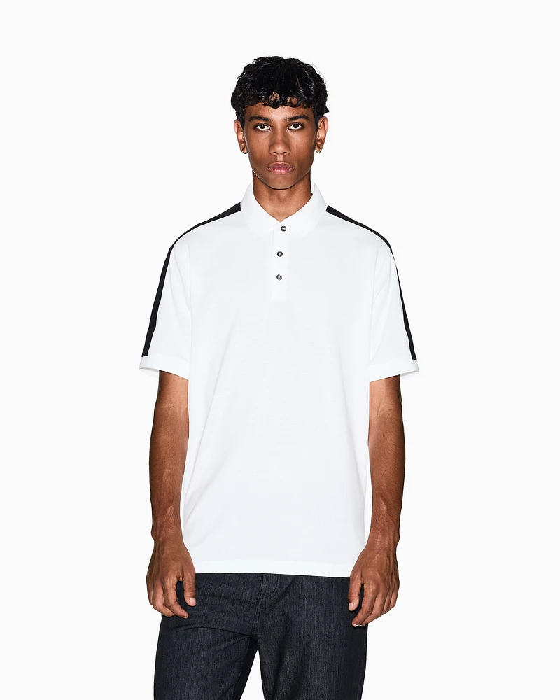 Armani Exchange - Regular fit polo with contrasting tape, Man, White, Size: