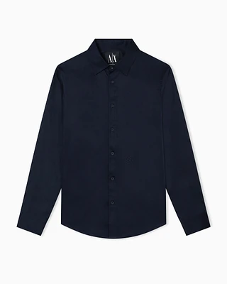 Armani Exchange - Regular fit cotton shirt, Man, Navy Blue, Size: