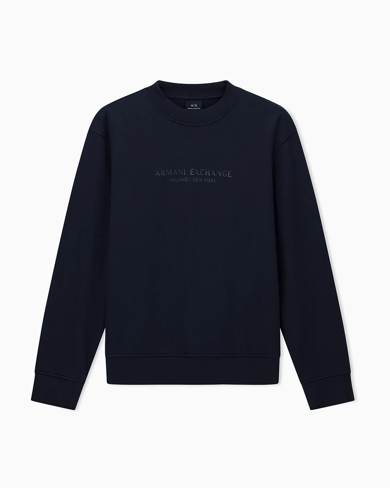 Armani Exchange - Crewneck sweatshirt with tone logo, Man, Navy Blue, Size: