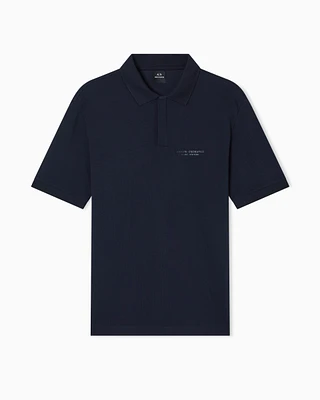 Armani Exchange - Regular fit polo shirt with tone-on-tone logo, Man, Navy Blue, Size: