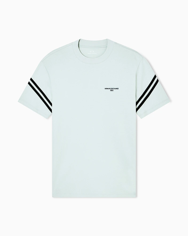 Armani Exchange - Regular fit T-shirt with contrasting piping, Man, Green, Size: