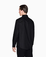 Armani Exchange - Regular fit cotton jacquard shirt, Man, Black, Size: