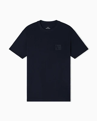 Armani Exchange - Regular fit T-shirt with patch, Man, Navy Blue, Size: