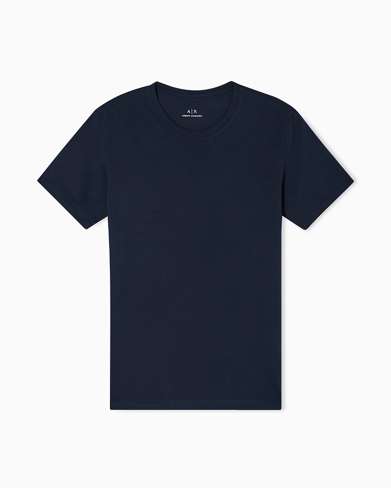 Armani Exchange - Slim fit Pima cotton T-shirt, Man, Navy Blue, Size: