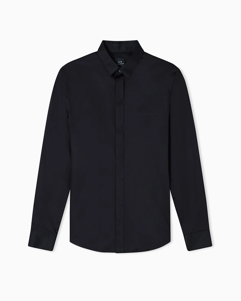Armani Exchange - Slim fit cotton shirt, Man, Black, Size: