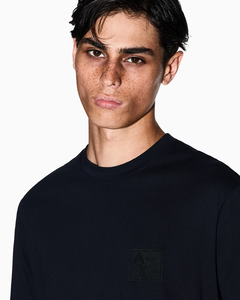 Armani Exchange - Regular fit T-shirt with patch, Man, Navy Blue, Size: