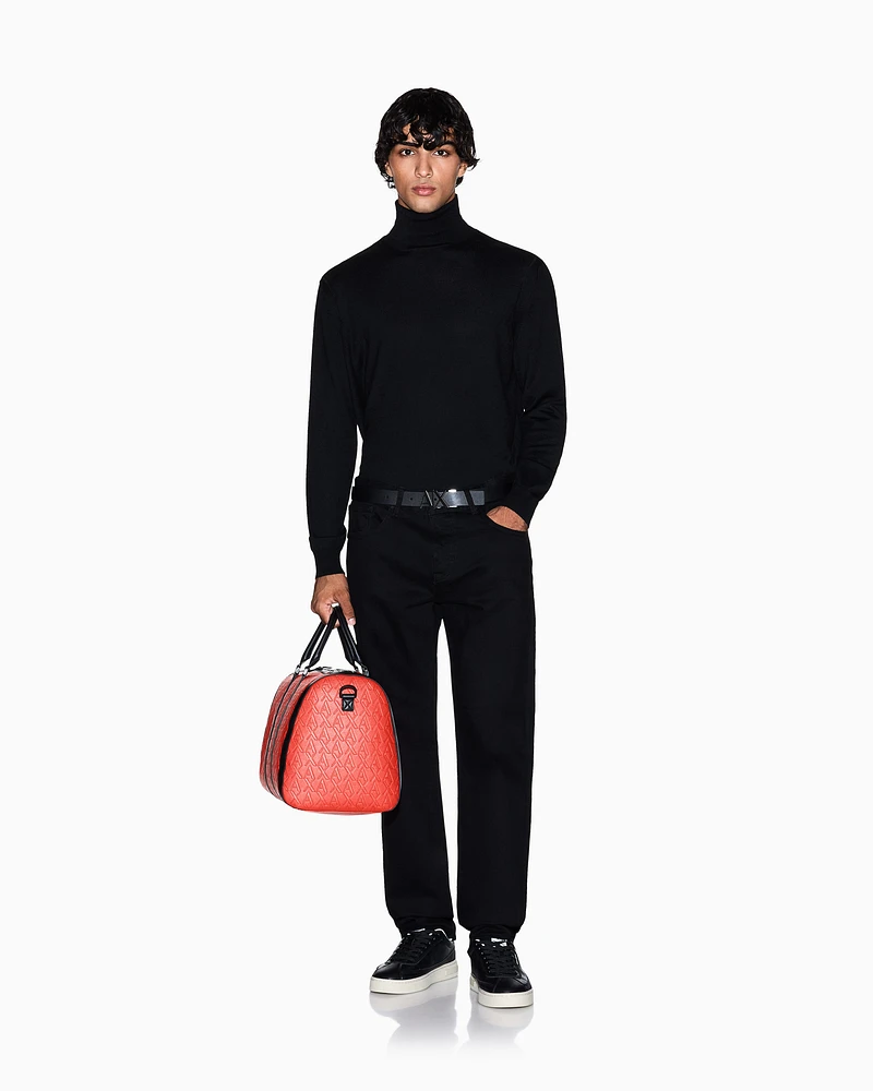 Armani Exchange - Wool Blend Turtleneck Sweater, Man, Black, Size: