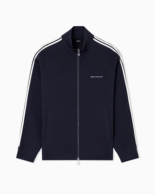 Armani Exchange - Full-zip sweatshirt with contrasting bands, Man, Navy Blue, Size: