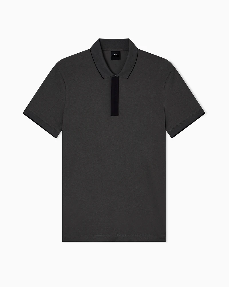 Armani Exchange - Slim fit polo with button insert, Man, Green, Size: