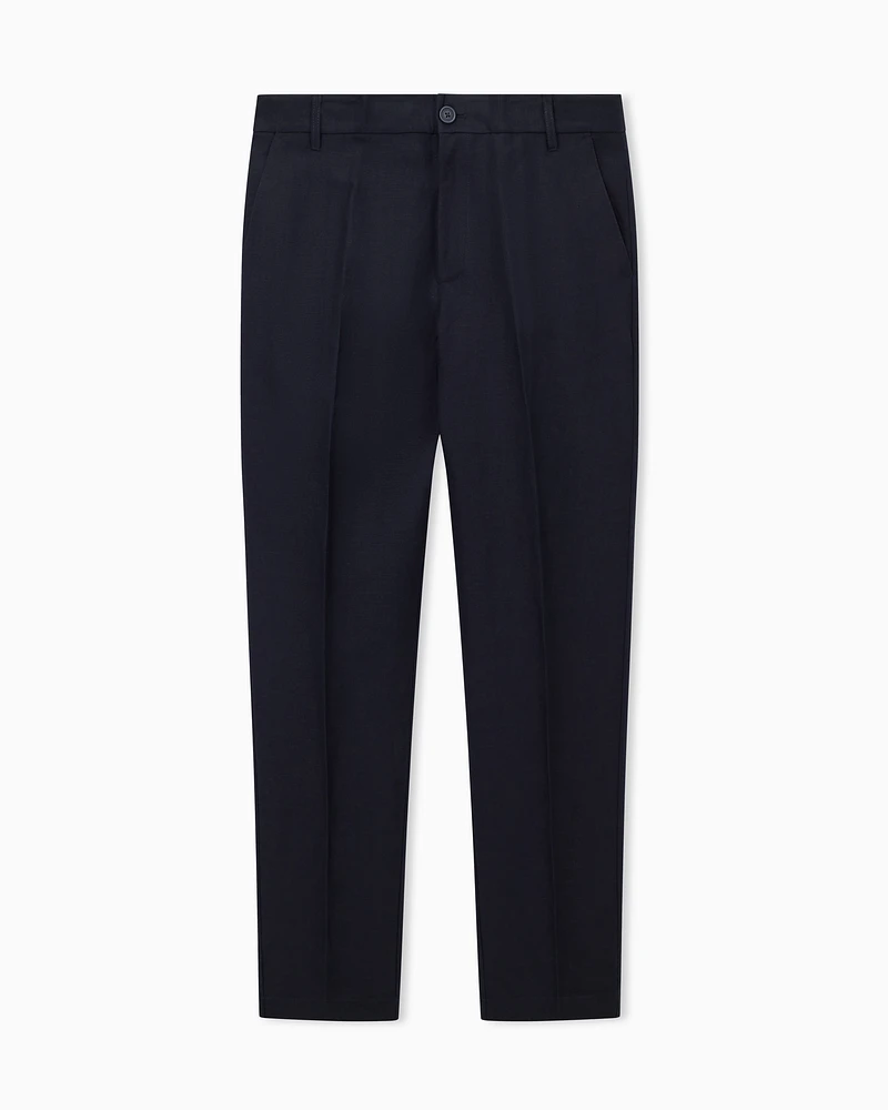 Armani Exchange - Poplin chino trousers, Man, Blue, Size: