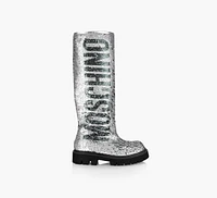 KNEE HIGH SEQUIN LOGO BOOT