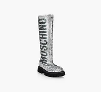 KNEE HIGH SEQUIN LOGO BOOT