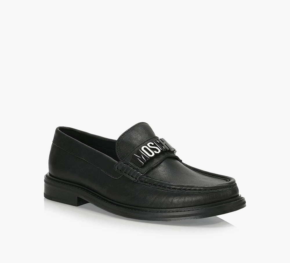 LETTERING LOGO LEATHER LOAFERS