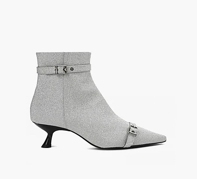 KITTEN HEEL BOOT SATIN
