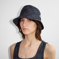 Check Denim Bucket Hat in Indigo - Men | Burberry® Official