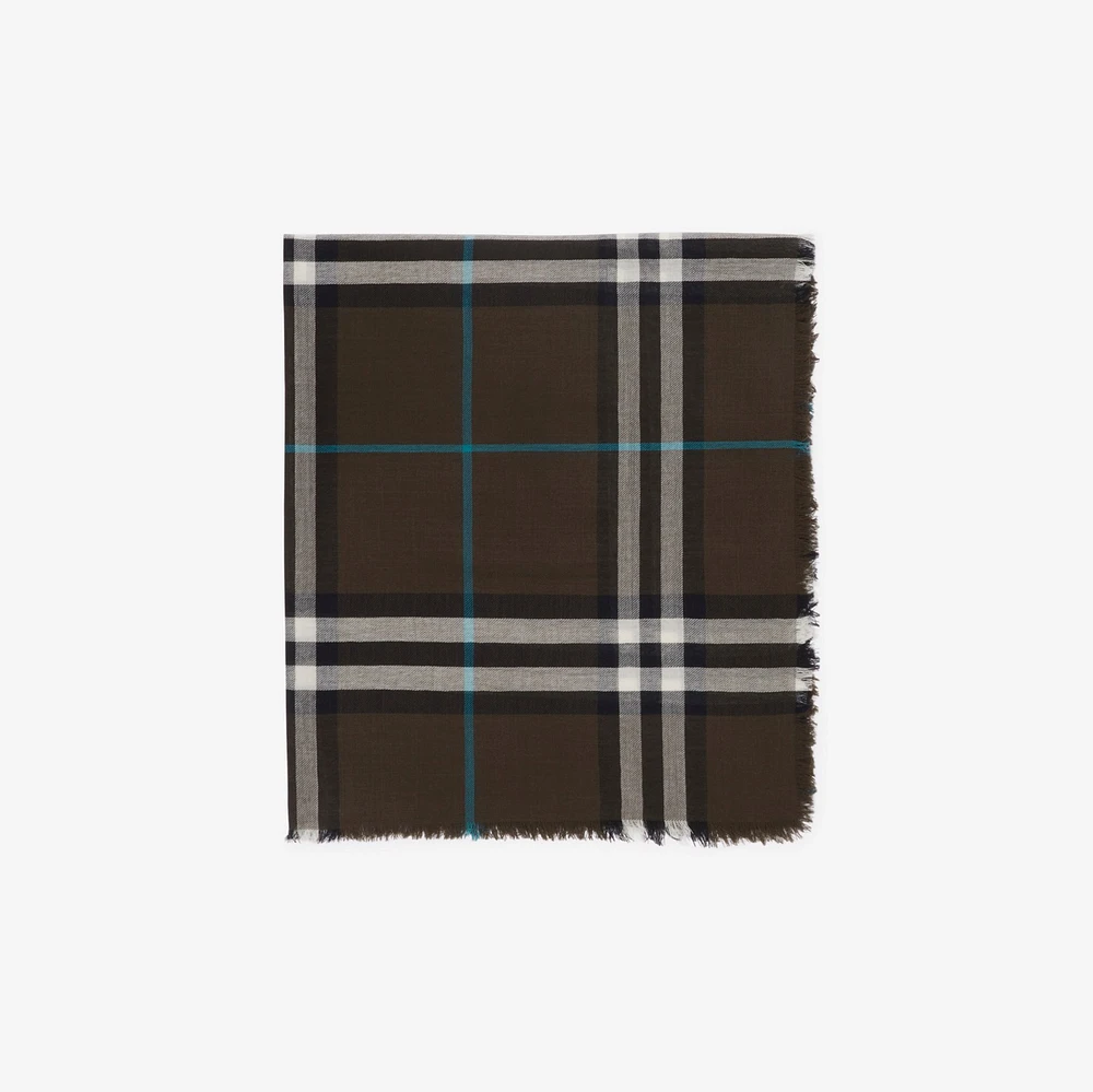 Wide Check Wool Scarf in Snug | Burberry® Official