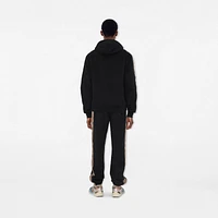 Check Trim Cotton Zip Hoodie in Black - Men | Burberry® Official