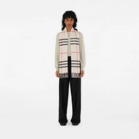 Check Cashmere Scarf in Stone Beige | Burberry® Official