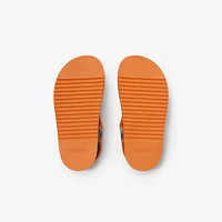 Check Knit Sandals in Sand - Children | Burberry® Official