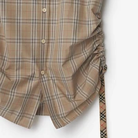 Slim Fit Check Cotton Shirt in Nut - Women | Burberry® Official
